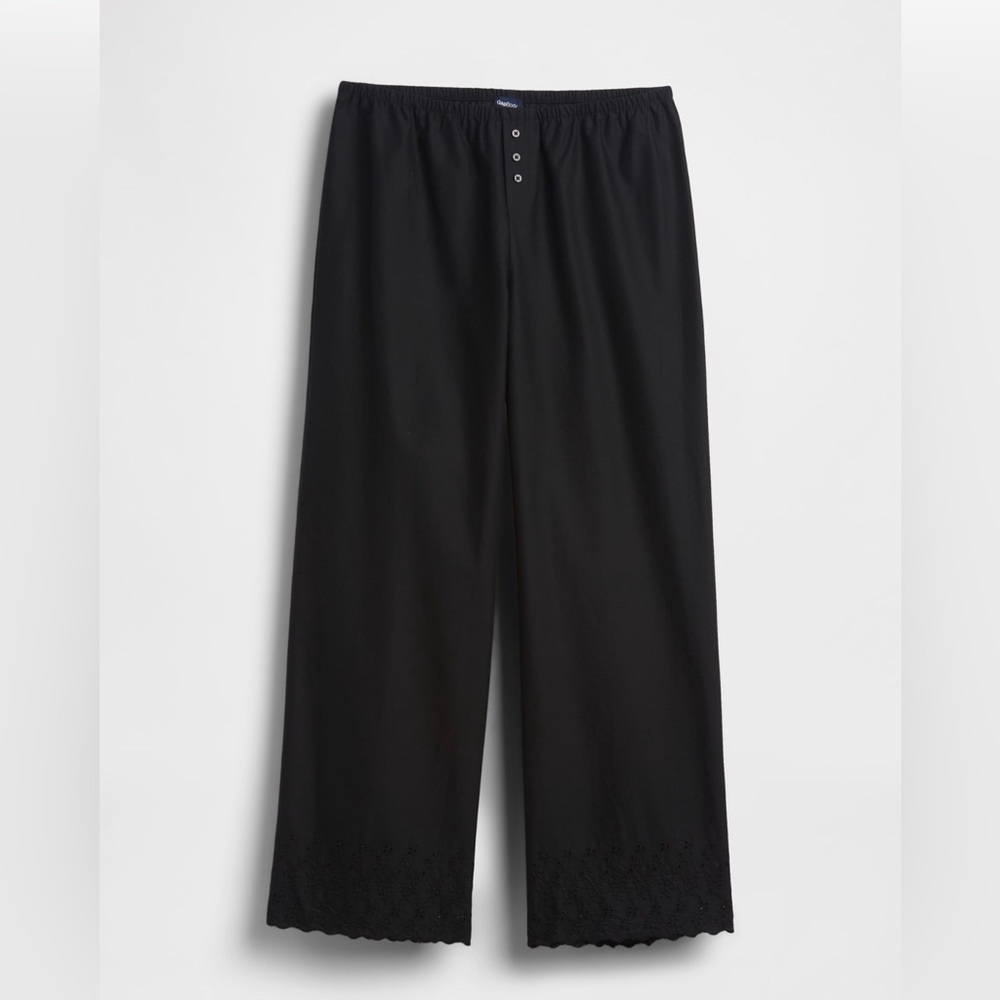 NWT GAP Black Embroidered PJ Pants (Tall) - Picture 3 of 5